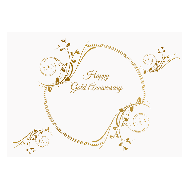 Happy Gold Anniversary Cake Topper Rectangular