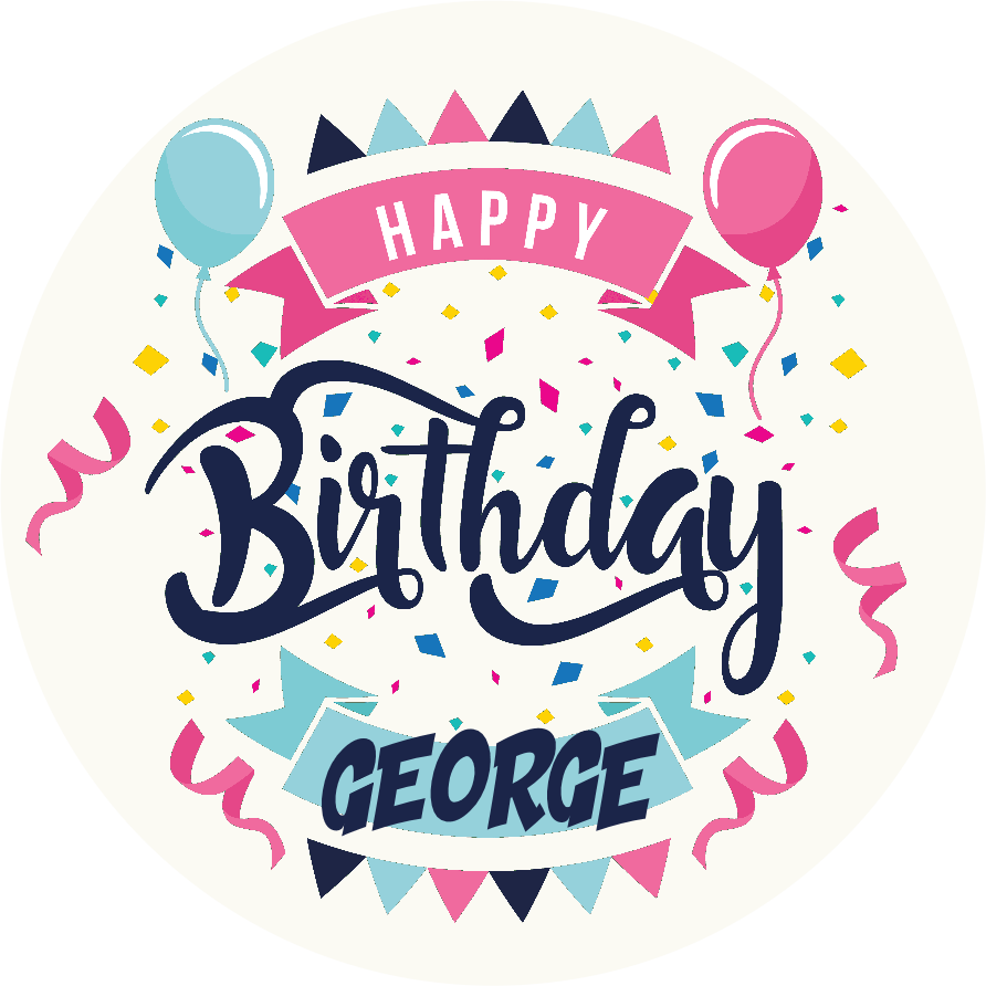 Happy Birthday Ballons Confetti Cake Topper