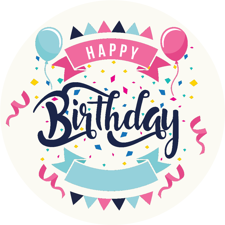 Happy Birthday Ballons Confetti Cake Topper