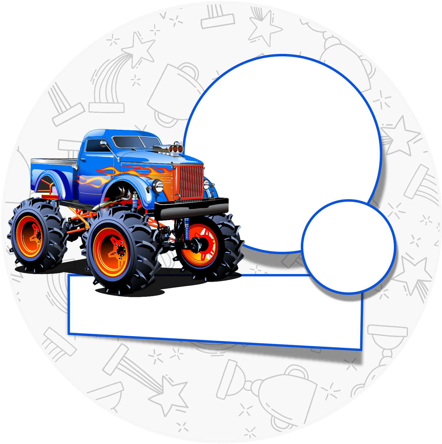 Happy Birthday Monster Truck Cake Topper