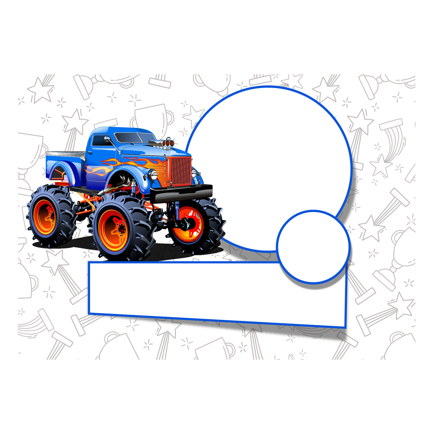 Happy Birthday Rectangular Monster Truck Cake Topper