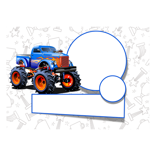 Happy Birthday Rectangular Monster Truck Cake Topper