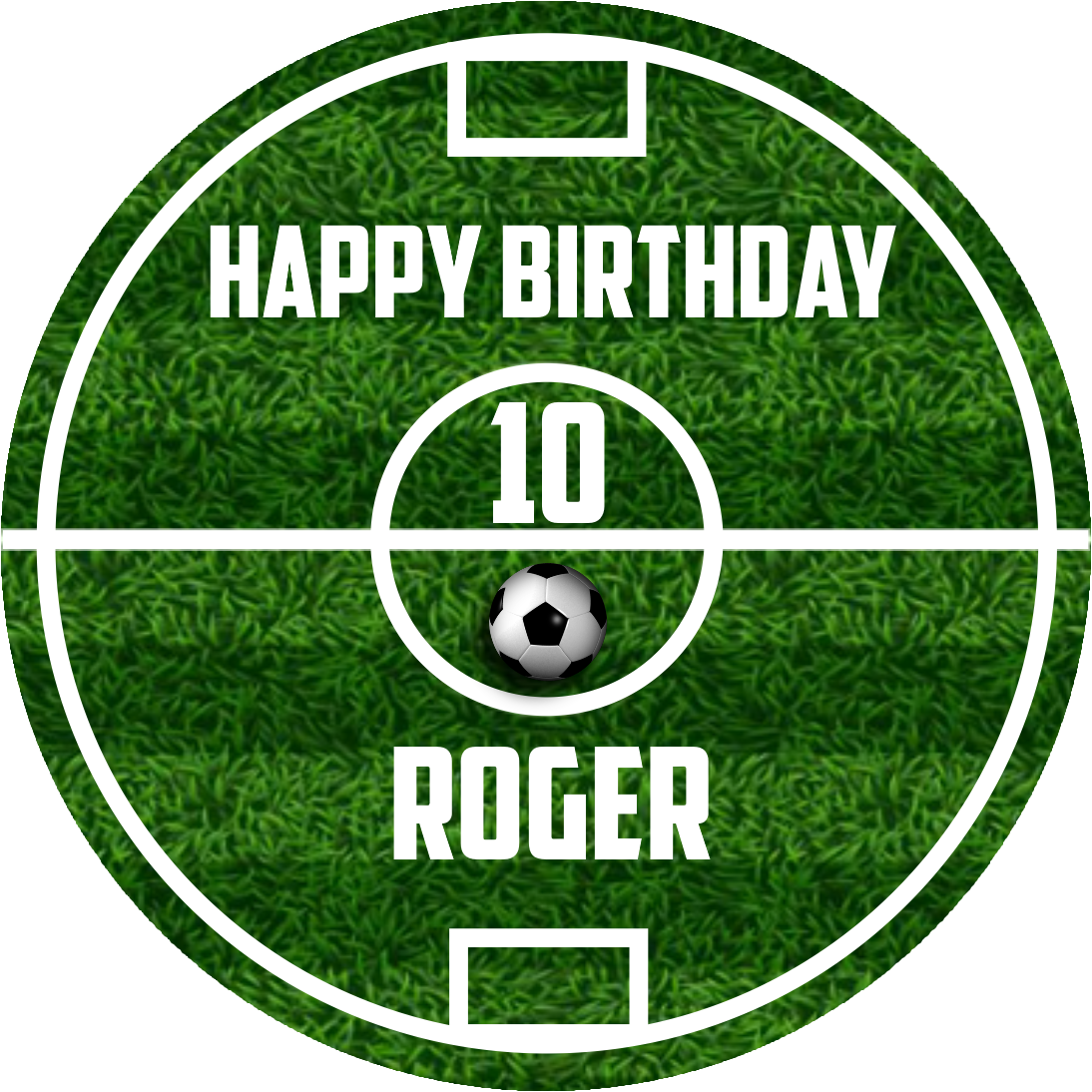 Happy Birthday Soccer Yard Cake Topper