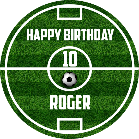 Happy Birthday Soccer Yard Cake Topper