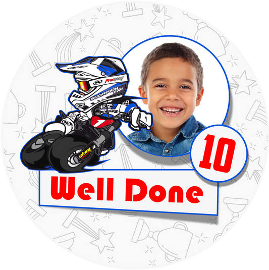 Happy Birthday Motocross Cake Topper