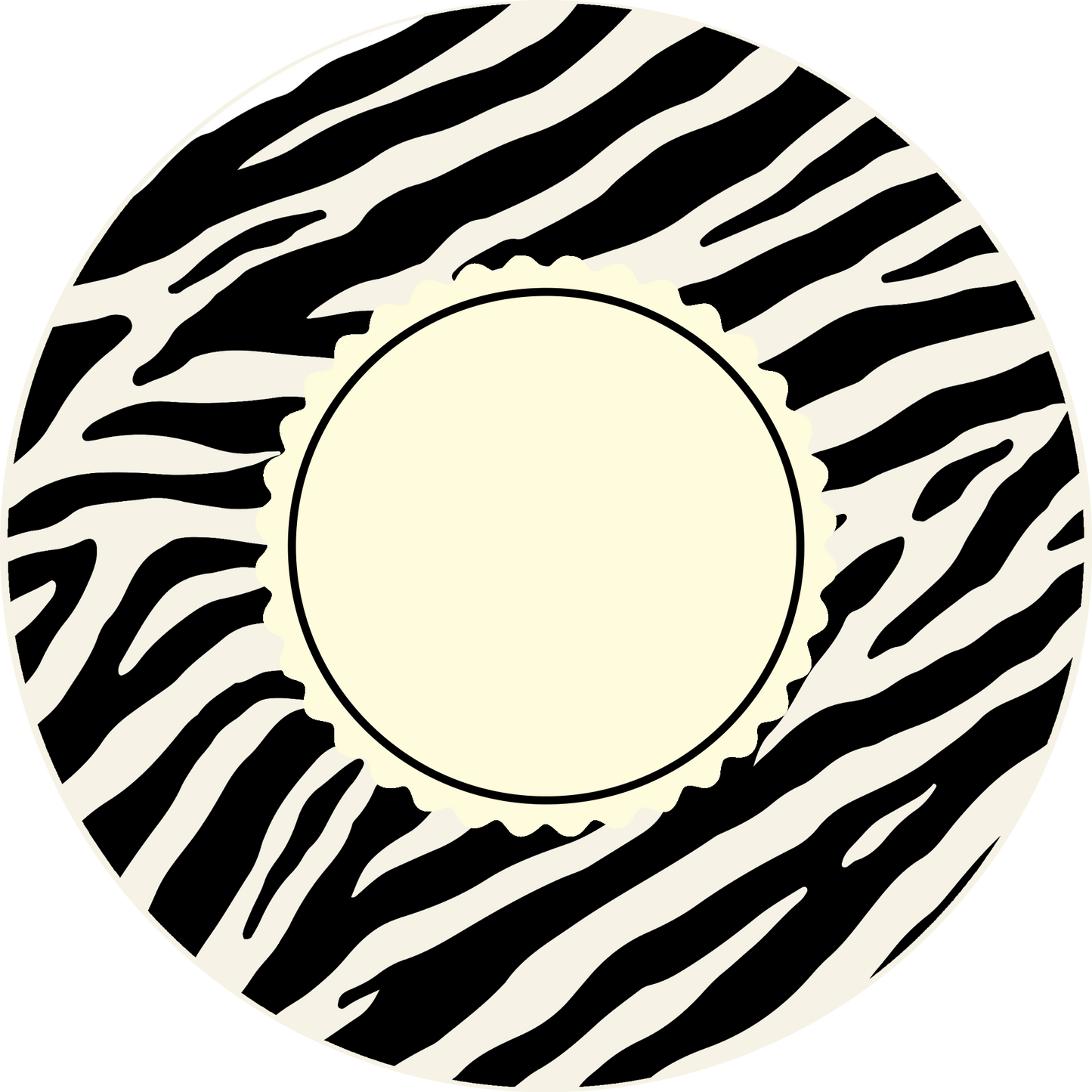 Happy Birthday Zebra Round Top Cake Topper