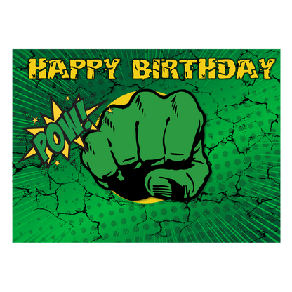 Happy Birthday Hulk Cake Topper Rectangular